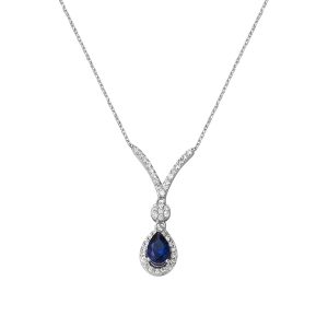 0,51 Carat Safirli 0,27 Carat Diamond Necklace