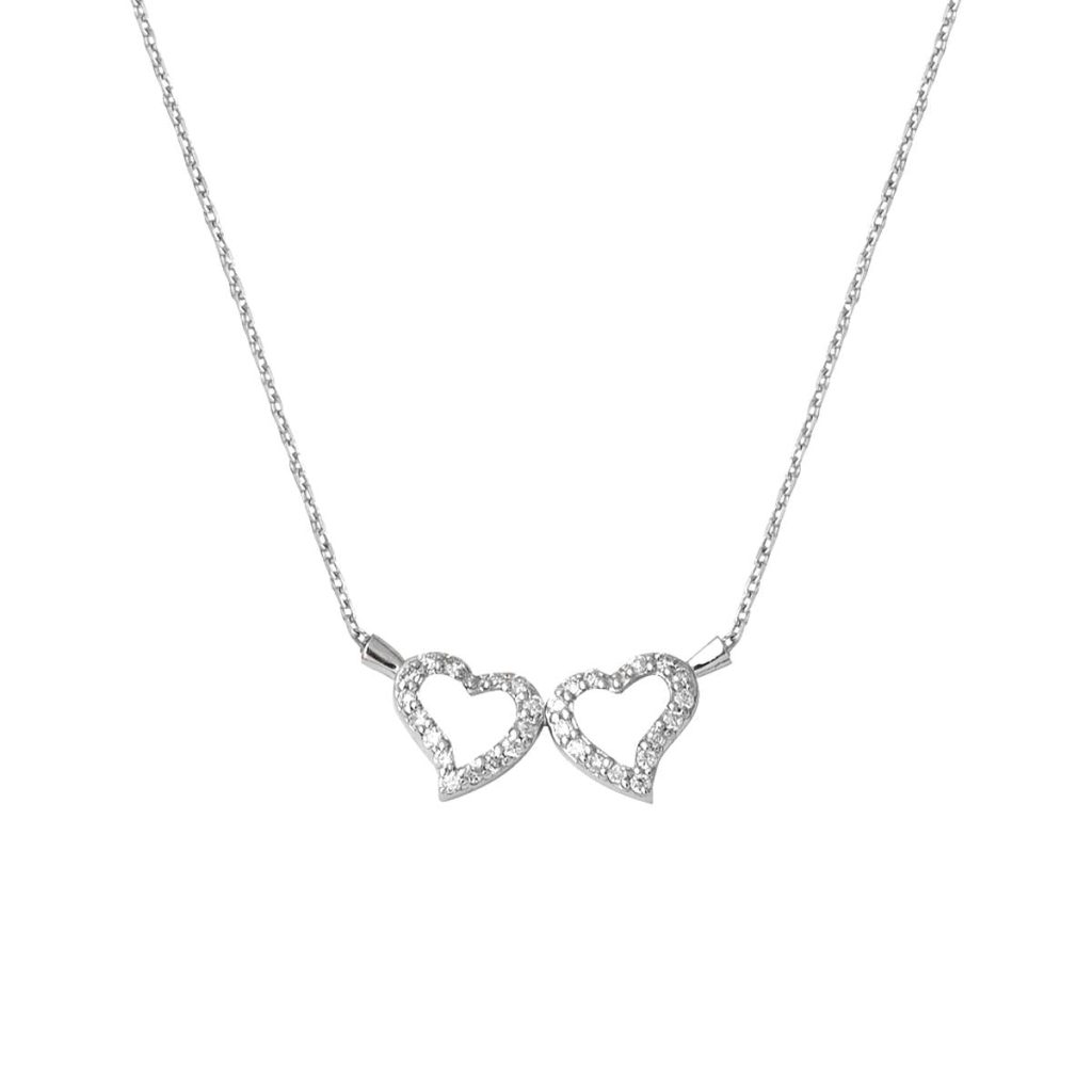 0,07 Carat Heart Eşi Diamond Necklace