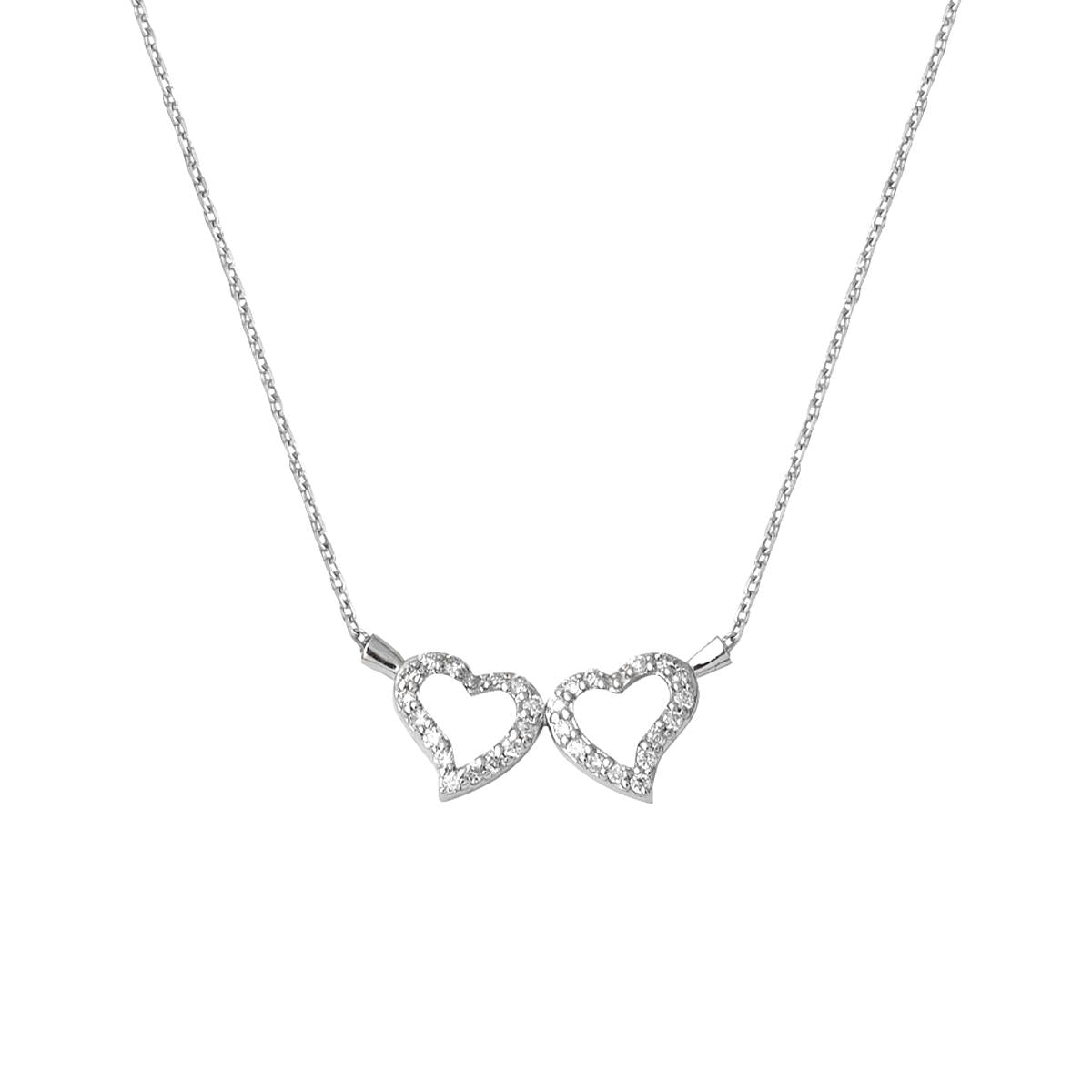 0,07 Carat Coeur Eşi Diamant Collier