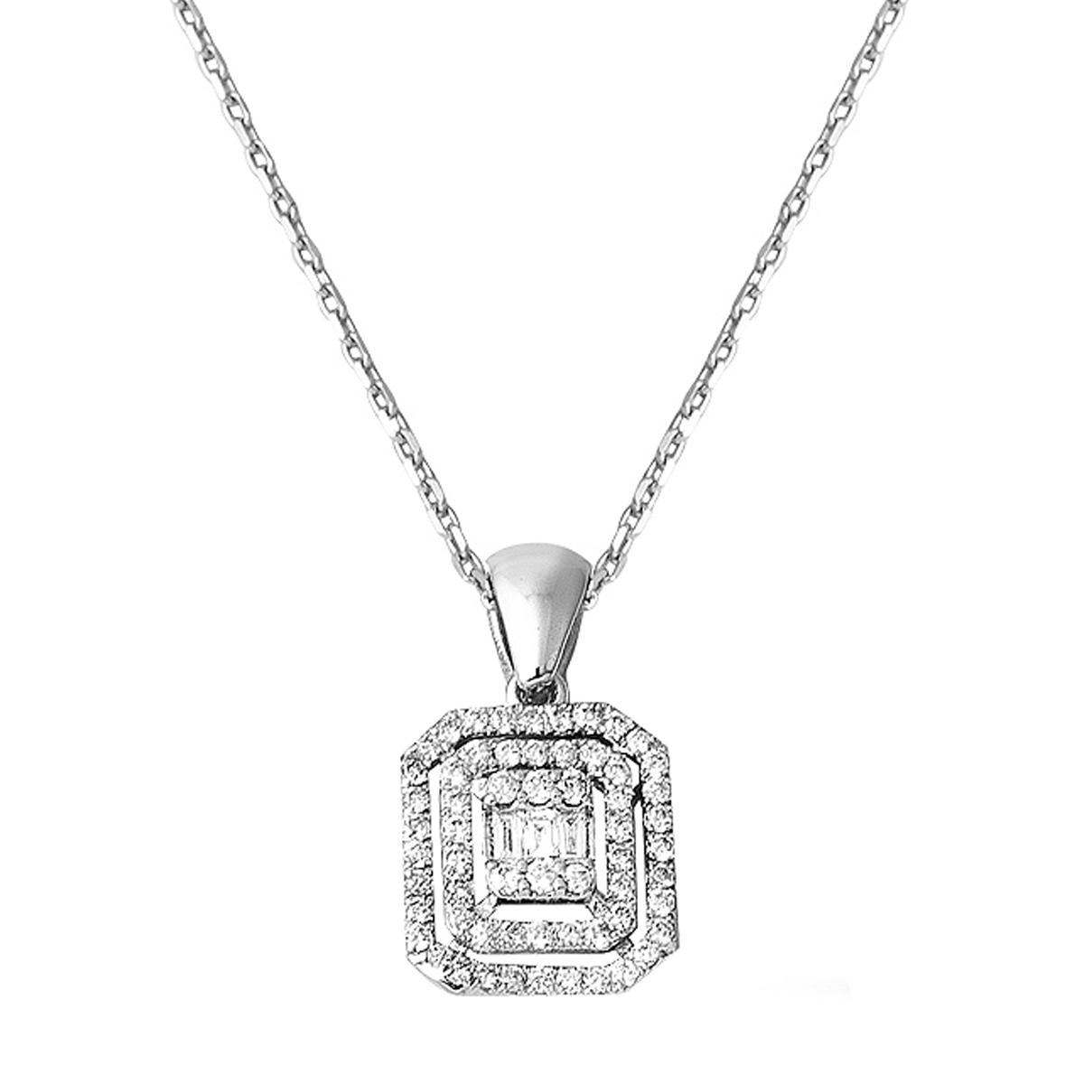 0,22 Carat Baguette Diamondlı Necklace
