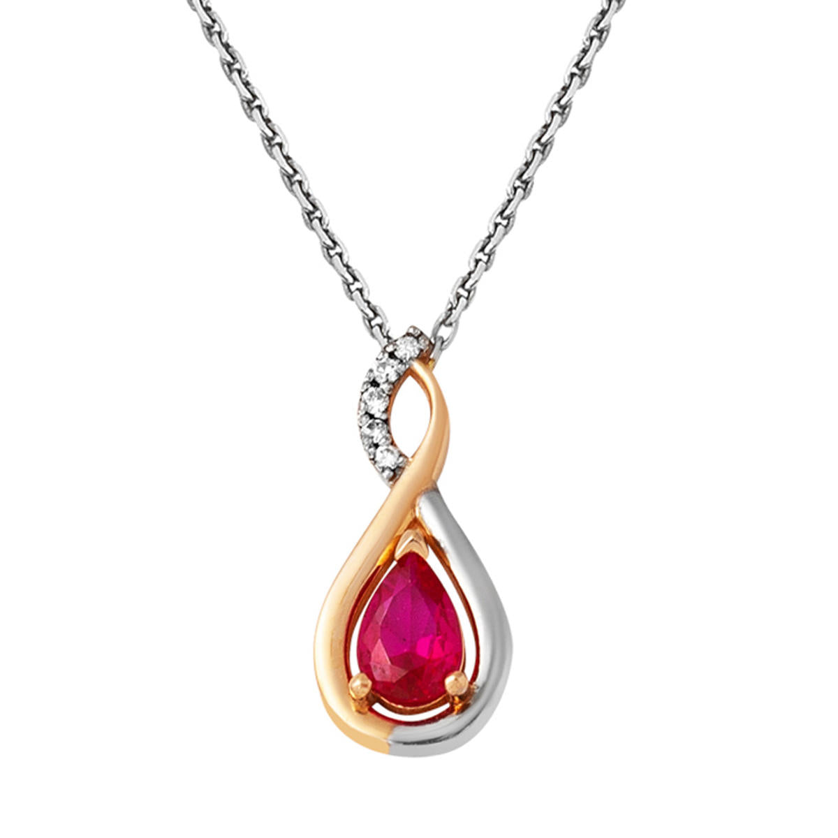 Diamant Rubis Infini Collier