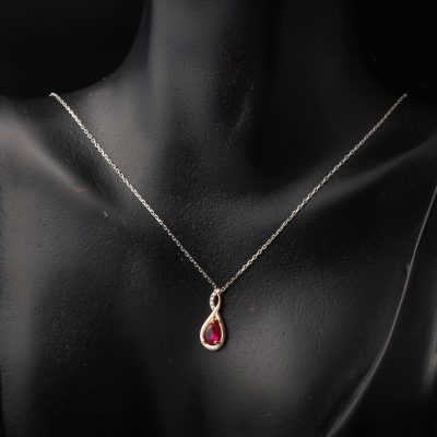 Diamant Yakut Sonsuzluk Collier - 14K - 2.15g - EZ Gold