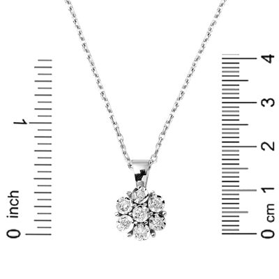 0,12 Karat avec Diamant Papatya Or Collier - 14K - 2.43g - EZ Gold