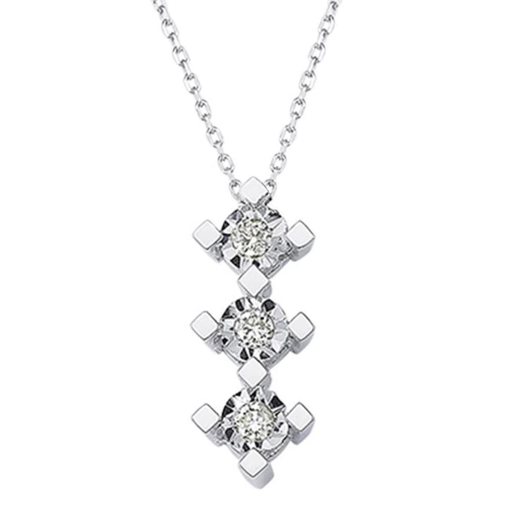 Tria Solitaire Diamondlı White Gold Necklace
