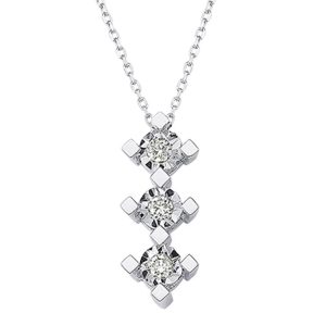 Tria Solitaire avec Diamant Blanc Or Collier