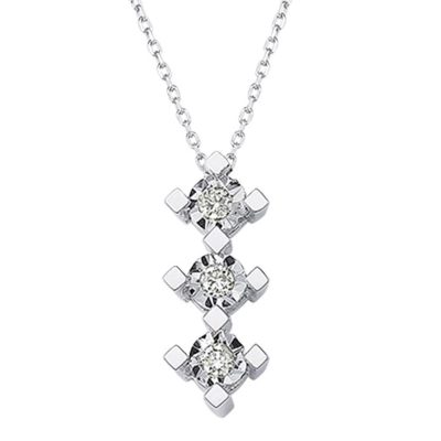 Tria Solitaire Diamantlı Blanc Or Collier