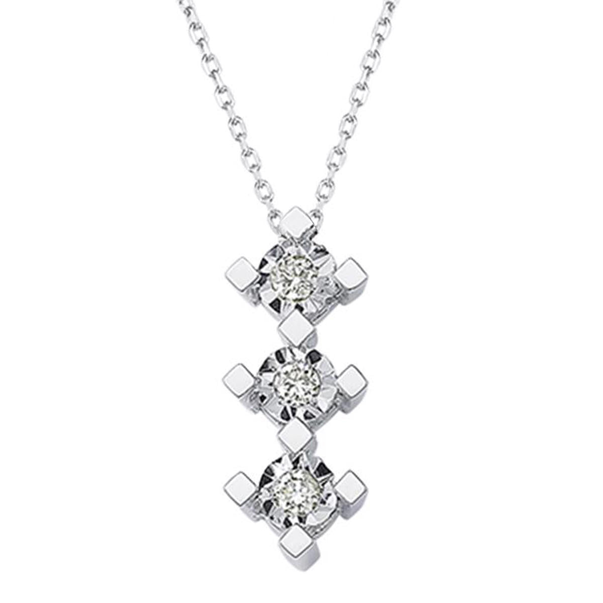 Tria Solitaire Diamondlı White Gold Necklace