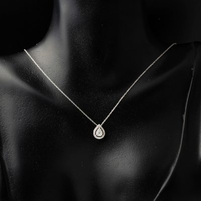 0,16 Karat Diamant Goutte Collier - 14K - 1.43g - EZ Gold