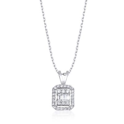 0,20 Karat Baguette Diamant Collier