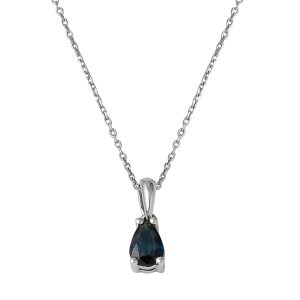0,35 ct Drop Sapphire with Stones Gold Necklace