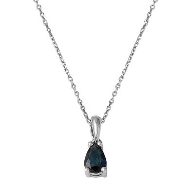 0,35 ct Goutte Safir avec Pierres Or Collier