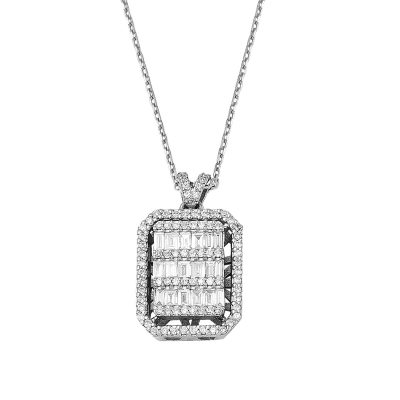 0,63 ct Baguette Diamant Collier