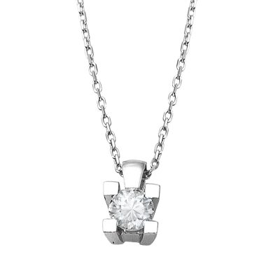 Zer 0,22 Karat Solitairelı Diamond Necklace