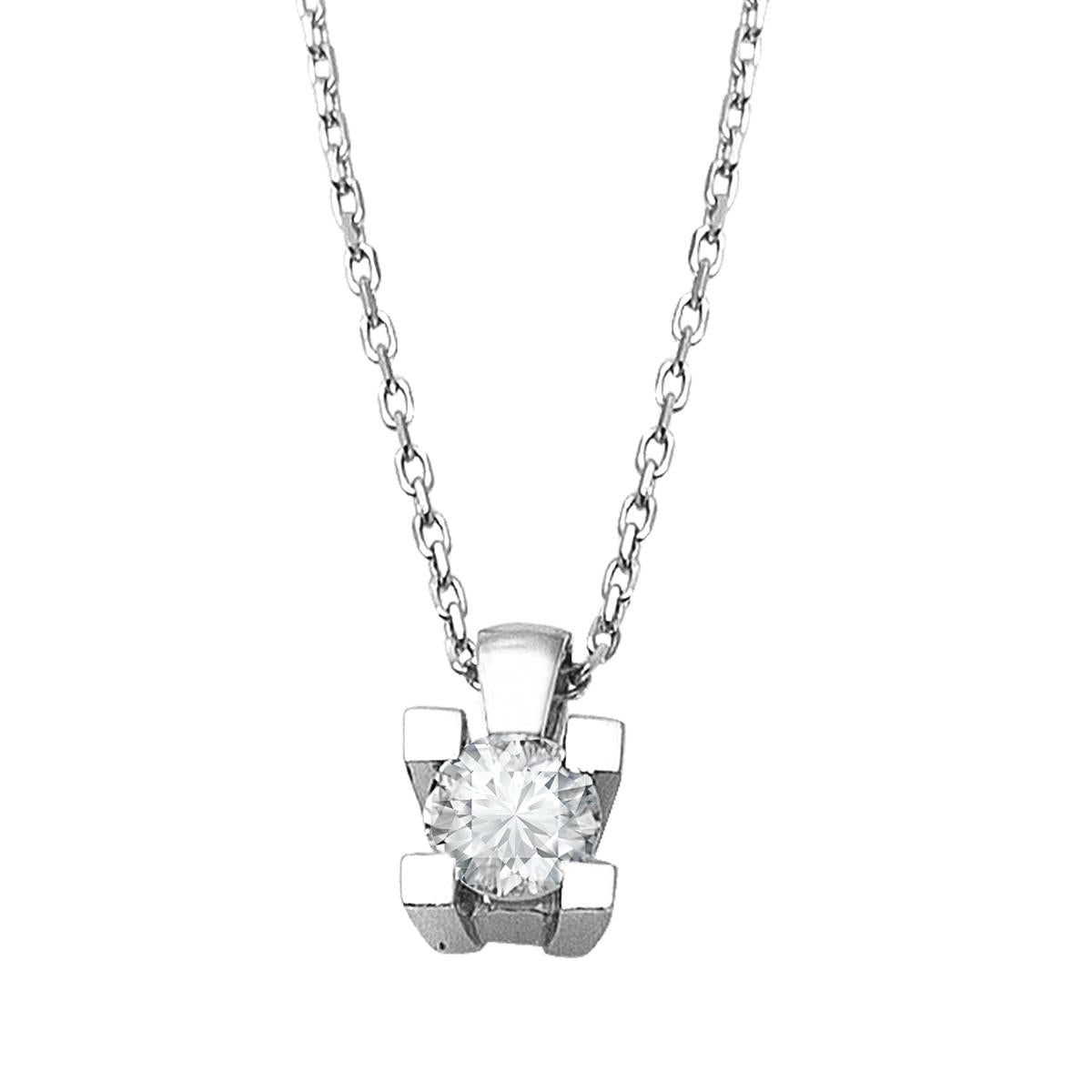 Zer 0,22 Carat Solitairelı Diamant Collier