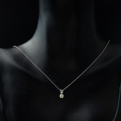 Zer 0,22 Karat Solitairelı Diamond Necklace - 14K - 1.54g - EZ Gold