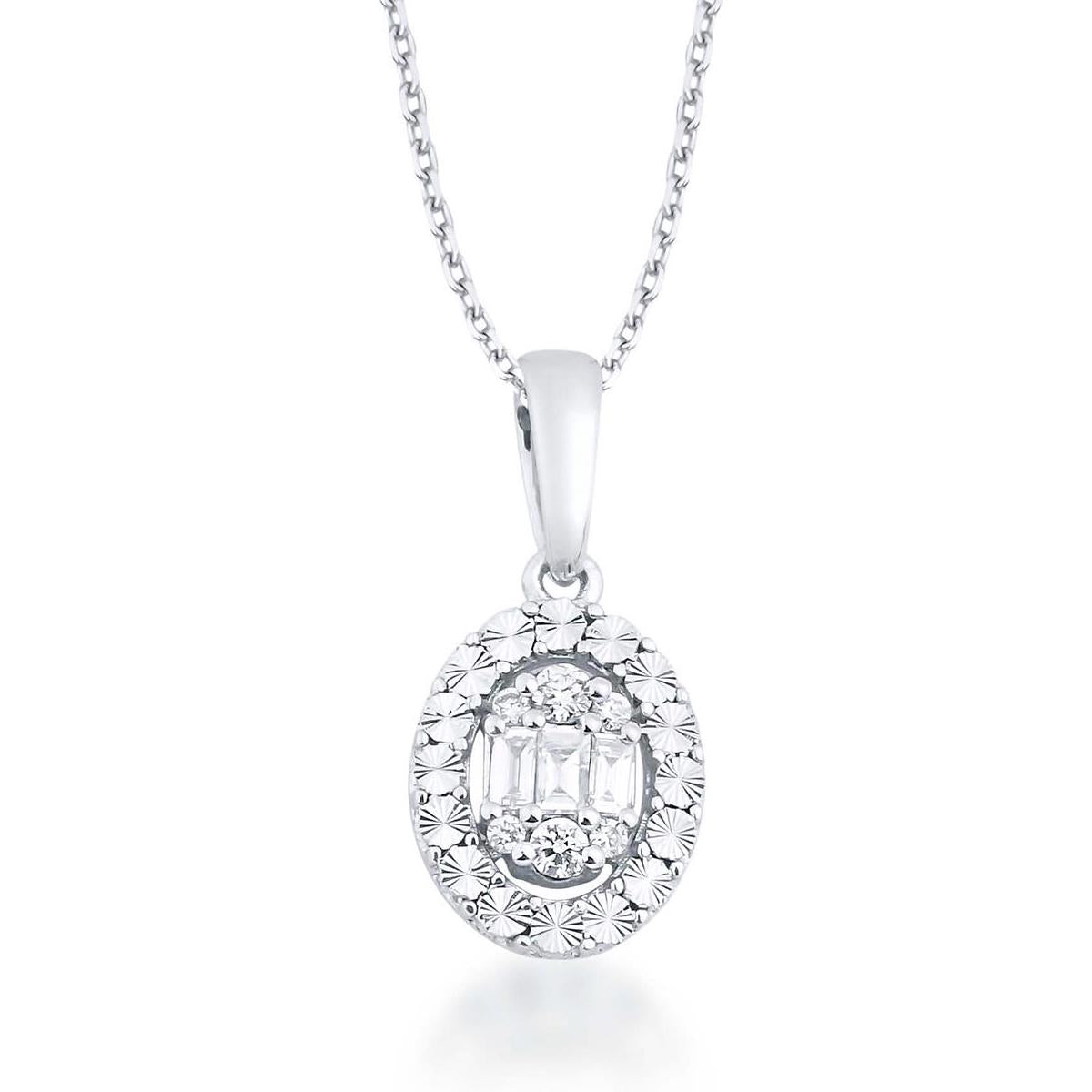 Zer 0,08 Carat Baguette Diamant Collier