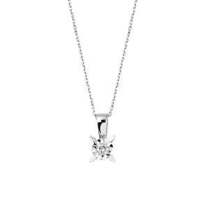 Zer 0,08 Carat Solitaire Diamant Collier