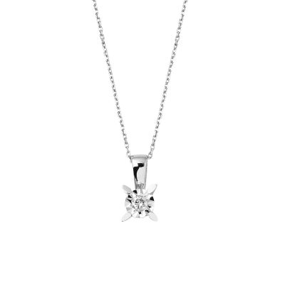 Zer 0,08 Karat Solitaire Diamond Necklace