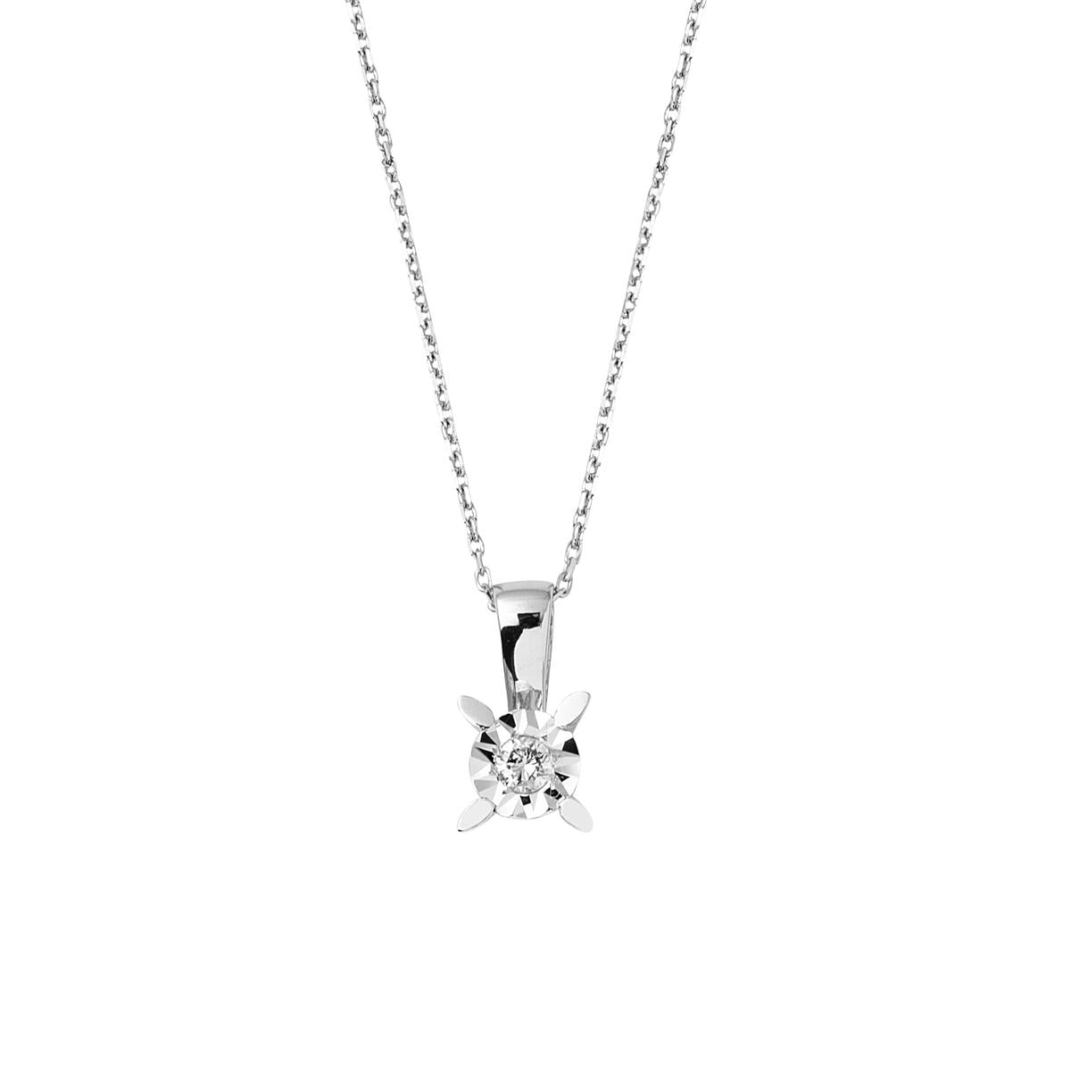 Zer 0,08 Carat Solitaire Diamant Collier