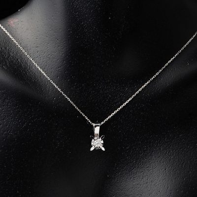 Zer 0,06 Karat Diamant Solitaire Collier - 14K - 1.4g - EZ Gold
