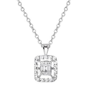 Zer 0,07 Carat Diamant Baguette Collier