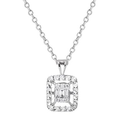 Zer 0,07 Karat Diamant Baguette Collier