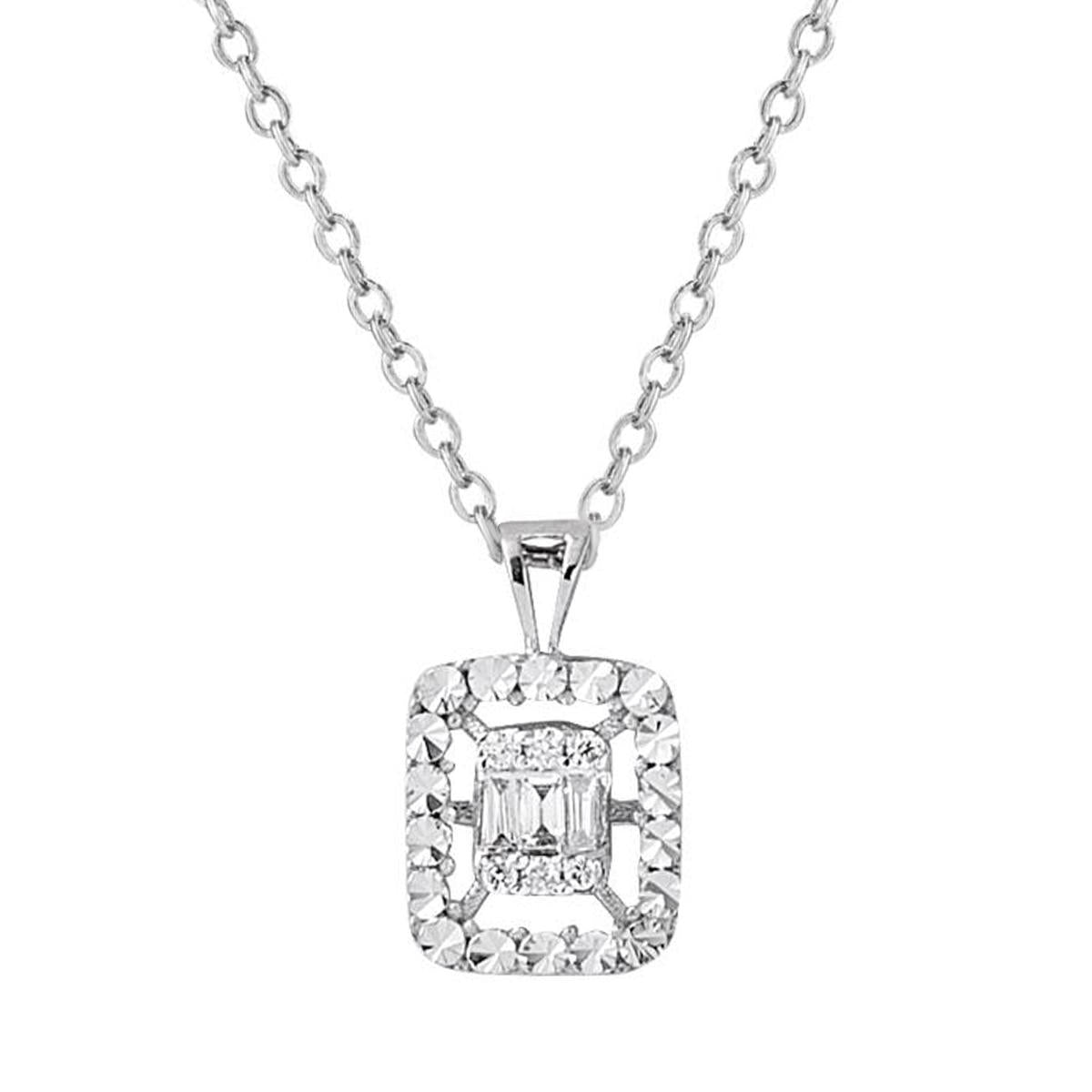 Zer 0,07 Carat Diamant Baguette Collier