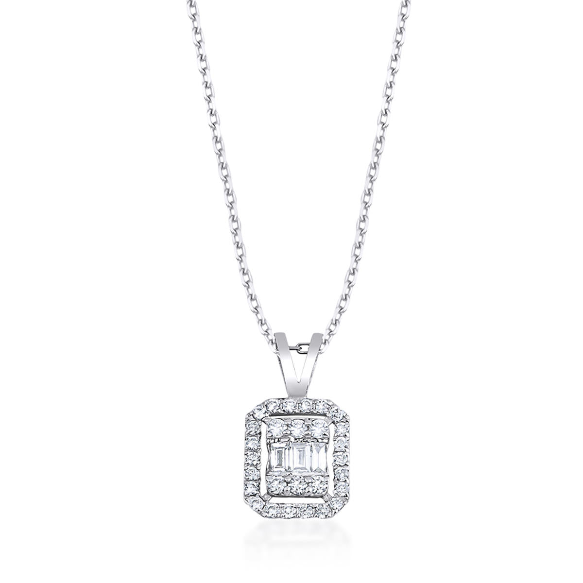 0,20 Carat Baguette Diamond Necklace
