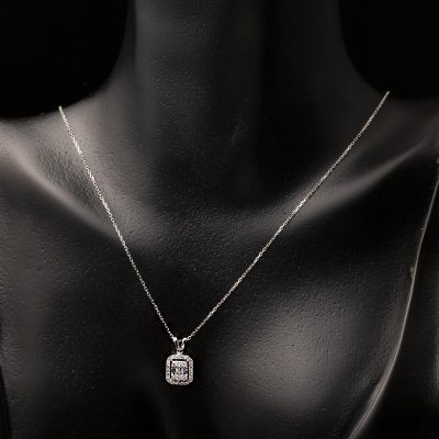 0,20 Karat Baget Pırlanta Kolye - 14K - 1.45g - EZ Gold