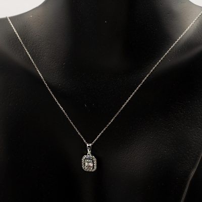 0,11 Karat Baget Pırlanta Taşlı Kolye - 14K - 2.15g - EZ Gold
