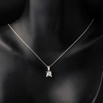 Pırlanta Tektaşlı Altın Kolye - 14K - 1.52g - EZ Gold