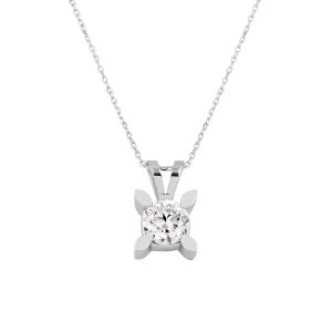 1 Carat Almond Setting Solitaire Moissanite Necklace