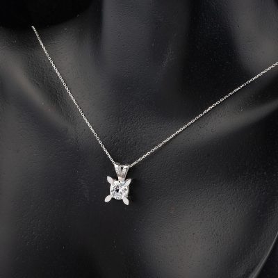 1 Karat Badem Tırnak Tektaş Mozanit Kolye - 14K - 2.96g - EZ Gold