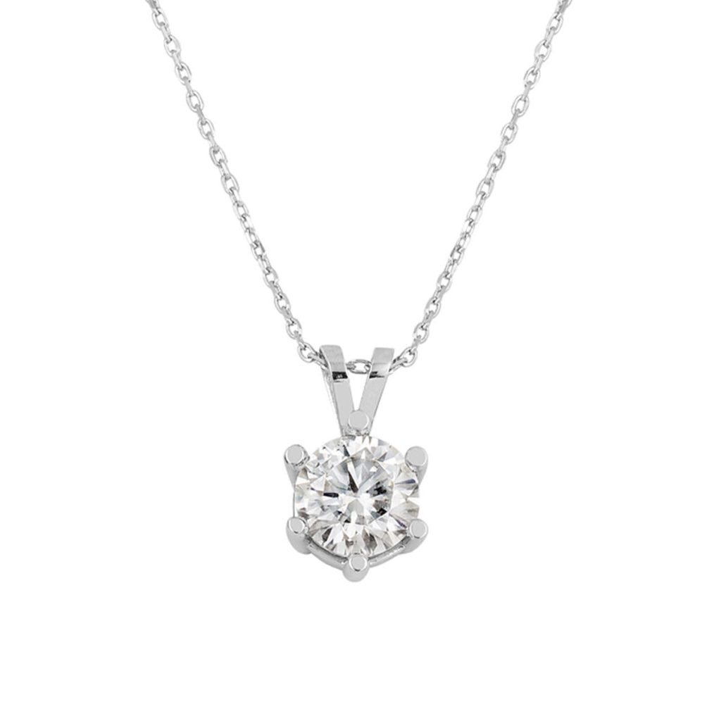 1,00 Carat Altı Setting Solitaire Moissanite Necklace
