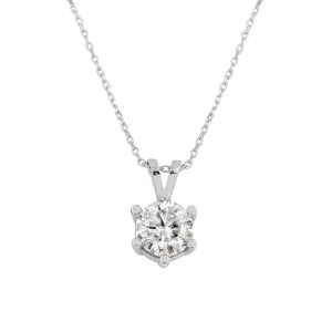 1,00 Carat Altı Griffe Solitaire Moissanite Collier