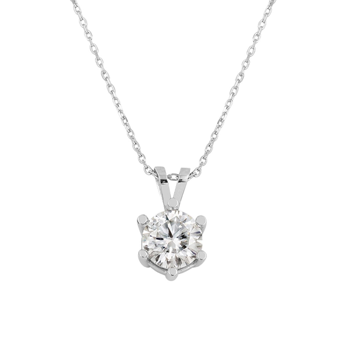 1,00 Carat Altı Griffe Solitaire Moissanite Collier