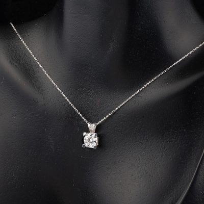 1,00 Karat Klasik Tektaş Mozanit Altın Kolye - 14K - 2.16g - EZ Gold