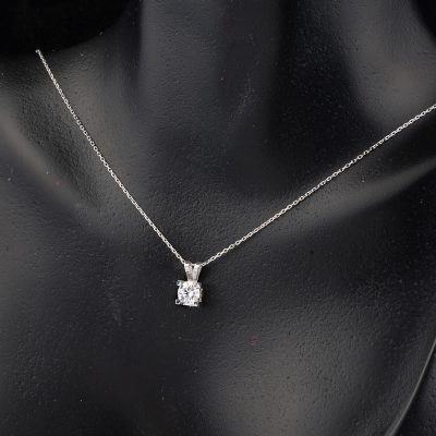 0,40 Karat Mozanit Klasik Tarz Altın Kolye - 14K - 1.53g - EZ Gold