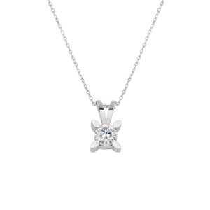 0,50 Carat Griffe Amande Moissanite Or Collier