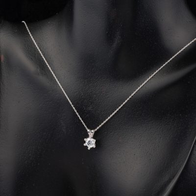 0,50 Karat Mozanitli Altın Kolye - 14K - 1.67g - EZ Gold