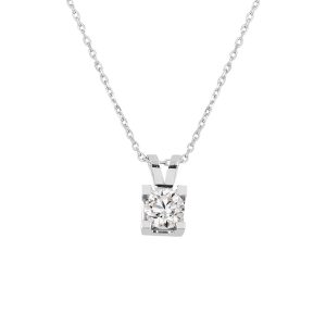 0,50 Carat Moissanite Solitairelı Gold Necklace