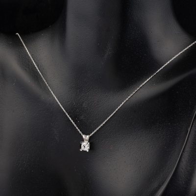 0,50 Karat Mozanit Tektaşlı Altın Kolye - 14K - 1.69g - EZ Gold