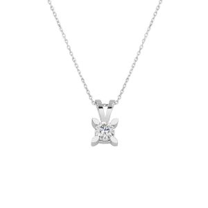 0,40 Carat Almond Setting Moissanite Gold Necklace