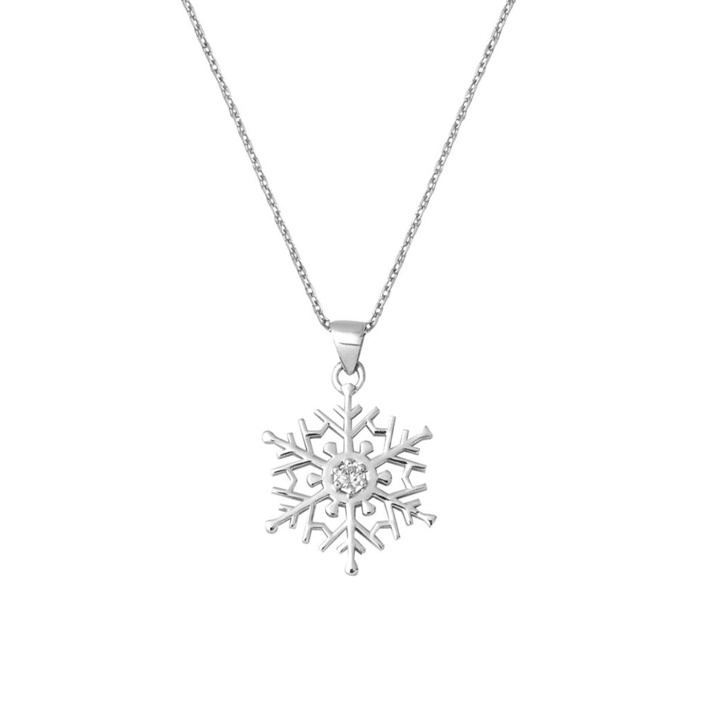0,03 Carat Snowflake Diamond Necklace
