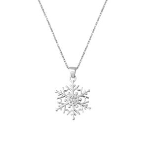 0,03 Carat Flocon Diamant Collier
