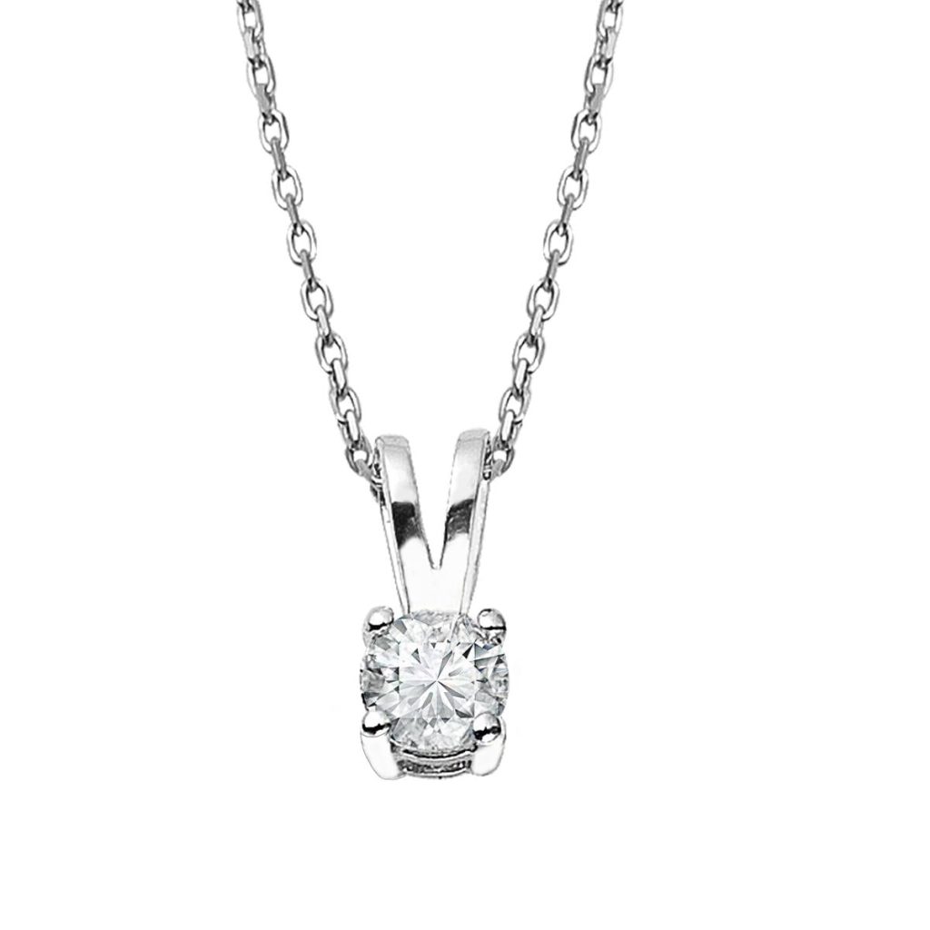 0,14 Carat Solitairelı Diamond Necklace