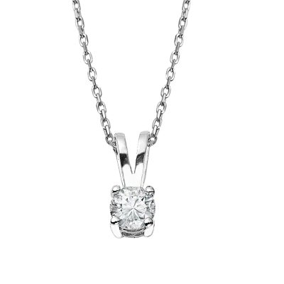 0,14 Carat Solitairelı Diamond Necklace