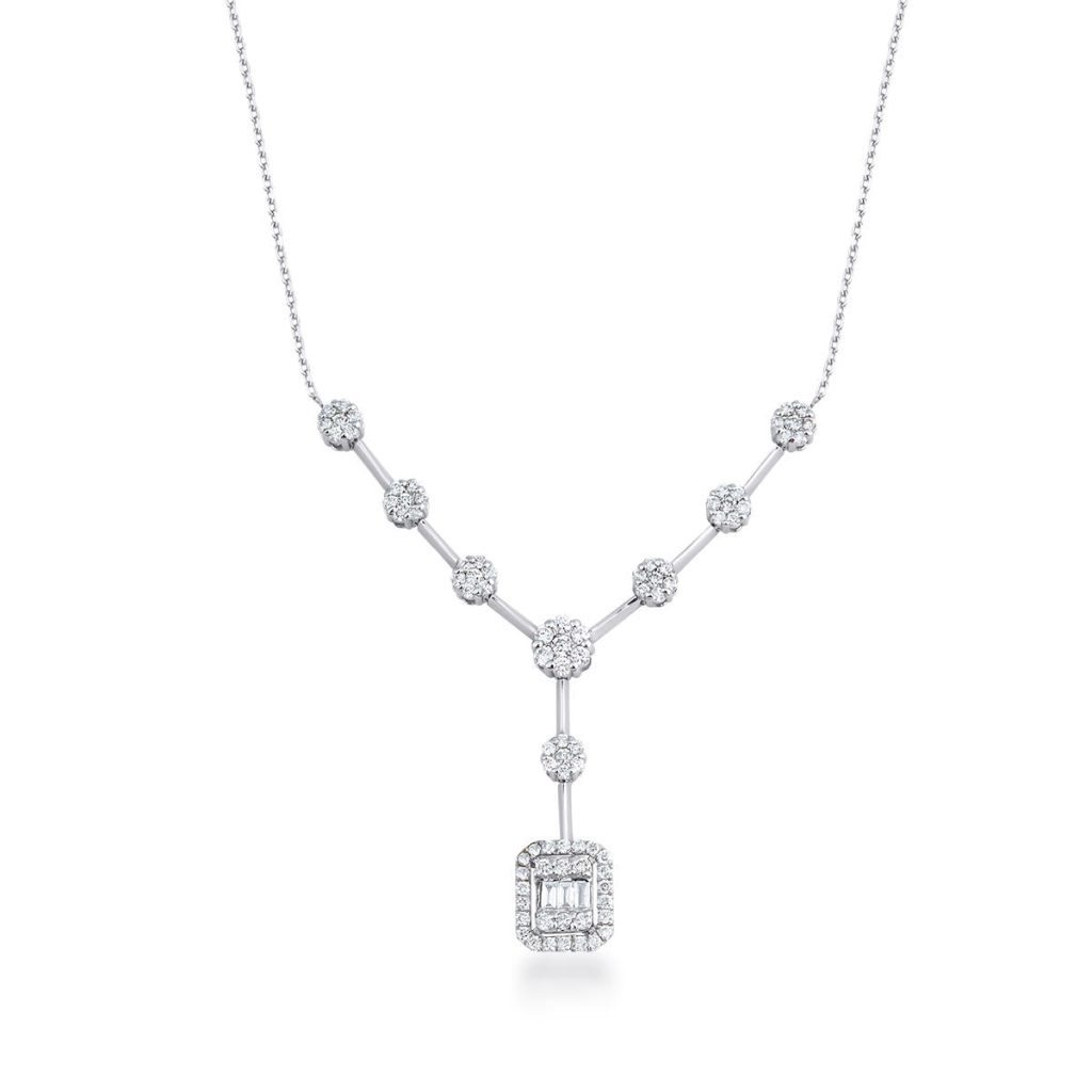 0,50 Carat Baguette Diamant Collier