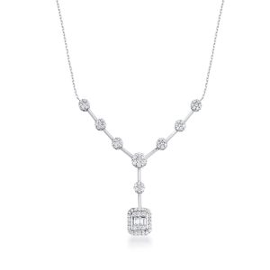 0,50 Carat Baguette Diamant Collier