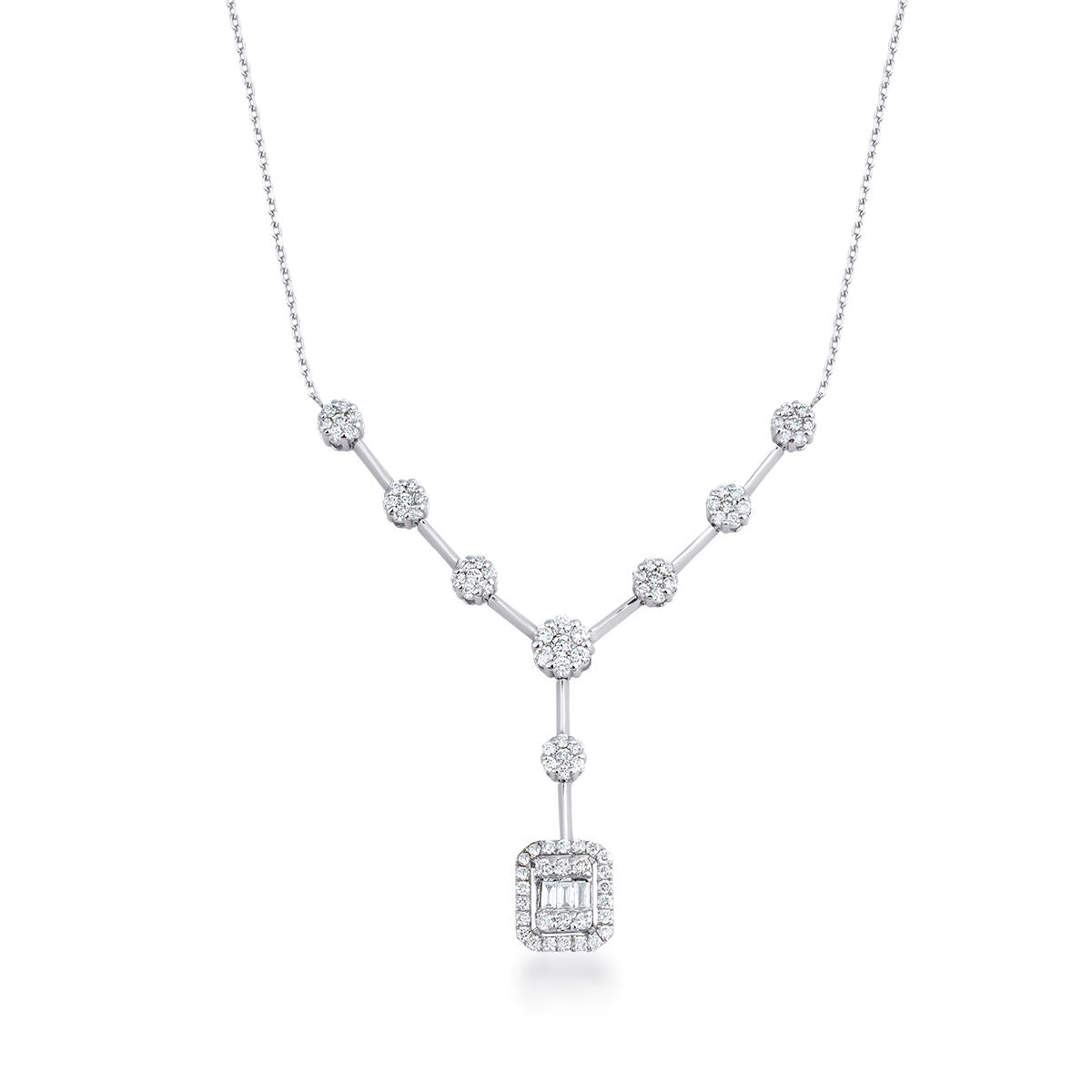 0,50 Carat Baguette Diamant Collier